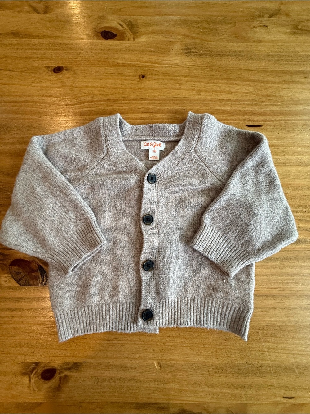 Cat & Jack Light Cream Button-Up Knit Cardigan